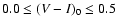 $0.0\le (V-I)_{0} \le0.5$