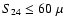 $S_{24} \le
60~\mu$