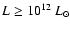 $L \ge 10^{12}~
L_{\odot}$