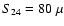 $S_{24} = 80~ \mu$