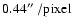 $0.44\mbox{\hbox{$^{\prime\prime}$ }}/\mbox{pixel}$