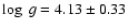 $\log~g = 4.13 \pm 0.33$