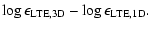 $\displaystyle \log\epsilon_{{\rm LTE,3D}} - \log\epsilon_{{\rm LTE,1D}}.$