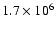 $1.7\times10^6$