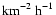 $\mbox{km}^{-2}~\mbox{h}^{-1}$