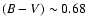 $(B-V)\sim0.68$