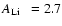 $\mbox{$A_{\rm Li}$ ~}=2.7$