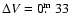 $\Delta V=0\hbox{$.\!\!^{\rm m}$ }33$