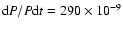 ${\rm d}P/P{\rm d}t=290\times 10^{-9}$