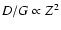 $D/G\propto Z^2$