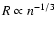 $R\propto n^{-1/3}$