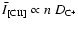 $\bar I_{\rm [CII]}\propto n~D_{\rm C^+}$