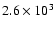 $2.6\times10^3$
