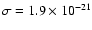 $\sigma=1.9\times 10^{-21}$
