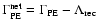 $\Gamma_{\rm PE}^{\rm net}=\Gamma_{\rm PE}-\Lambda_{\rm rec}$