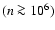 $(n\ga 10^6)$
