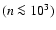 $(n\la 10^3)$