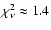 $\chi^2_\nu \approx 1.4$