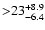 $\rm {>} 23^{+8.9}_{-6.4}$