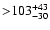 $\rm {>} 103^{+43}_{-30}$