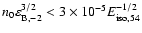 $n_0 \varepsilon_{\rm
B,-2}^{3/2} < 3 \times 10^{-5} E_{\rm iso,54}^{-1/2}$