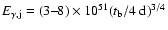 $E_{\gamma,\rm j} = (3\mbox{--}8) \times 10^{51} (t_{\rm b}/4~{\rm
d})^{3/4}$