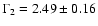 $\Gamma_2 = 2.49 \pm 0.16$