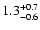 $\rm 1.3^{+0.7}_{-0.6}$