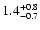$\rm 1.4^{+0.8}_{-0.7}$