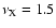 $\nu _{\rm X} = 1.5$