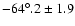 $-64^\circ.2\pm1.9$