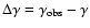 $\Delta \gamma = \gamma_{\rm obs} - \gamma$