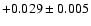 $+0.029 \pm 0.005$