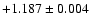 $+1.187\pm 0.004$