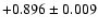 $+0.896\pm 0.009$