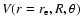 $V(r=r_{\rm e},R,\theta)$