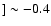 $] \sim
-0.4$