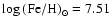 $\log {\rm (Fe/H)}_\odot = 7.51$