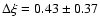 $\Delta\xi = 0.43 \pm 0.37$