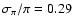 $\sigma_\pi/\pi = 0.29$