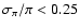 $\sigma_\pi/\pi < 0.25$