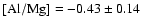 $[{\rm Al/Mg}] = -0.43 \pm 0.14$