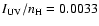 $I_{\rm UV} / n_{\rm H} = 0.0033$