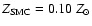 $Z_{\rm SMC} = 0.10~Z_{\odot}$