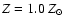 $Z = 1.0~Z_{\odot}$