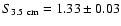 $S_{\rm 3.5~cm} = 1.33 \pm 0.03$
