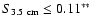 $S_{\rm 3.5~cm} \leq 0.11^{**}$