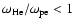 $\omega_{\rm He}/\omega_{\rm pe}< 1$