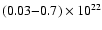 $(0.03{-}0.7)\times10^{22}$