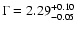 $\Gamma=2.29^{+0.10}_{-0.05}$